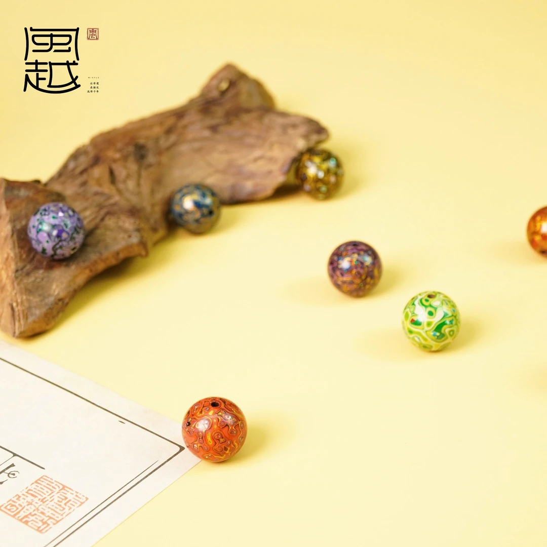 闽越非遗大漆珠规格15mm单珠文玩顶珠配珠手串配饰