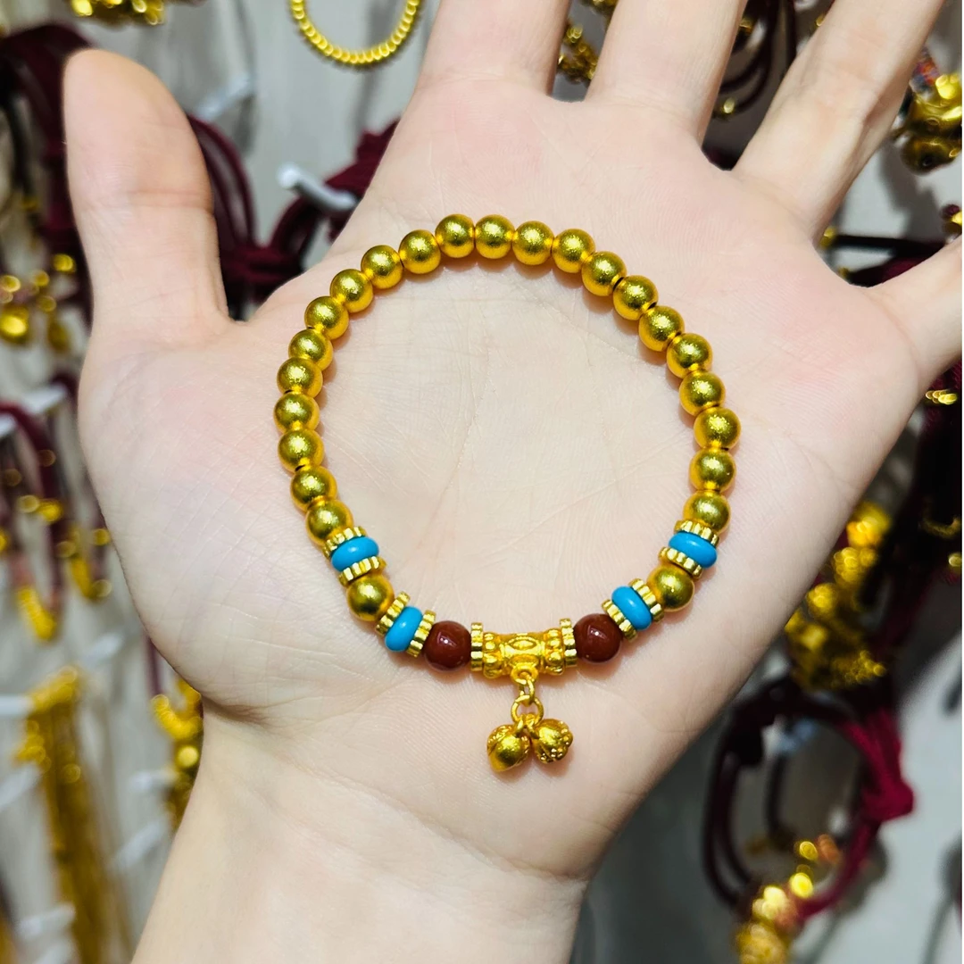 铜合金手链 新中式小众设计感国风莲花手串手链送女友礼物