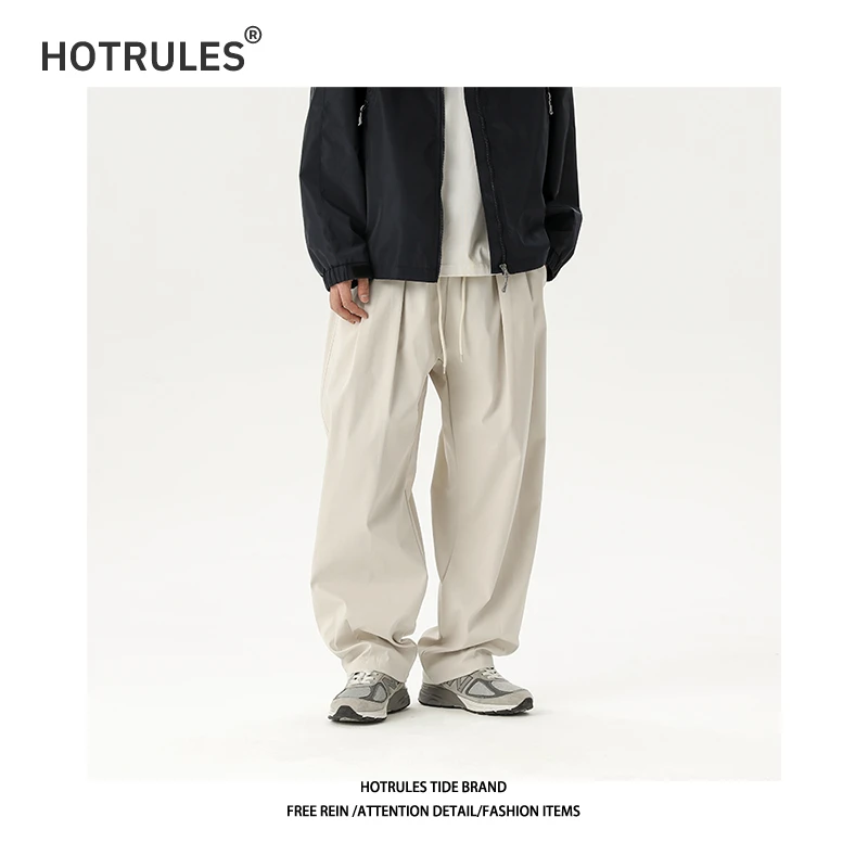 HOTRULES/热规则秋季日系工装裤休闲情侣廓形宽松百搭阔腿直筒裤