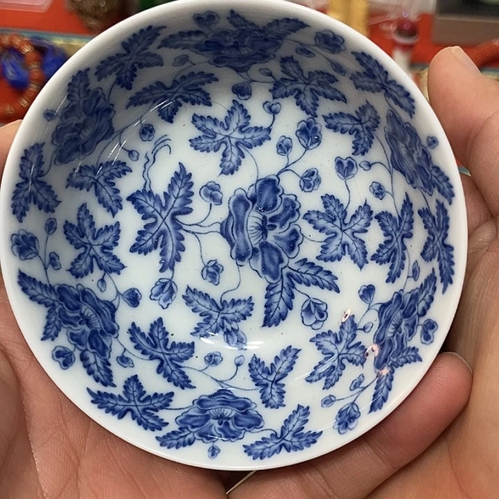 刘***茗摆件陶青花笔锋浓转淡出了