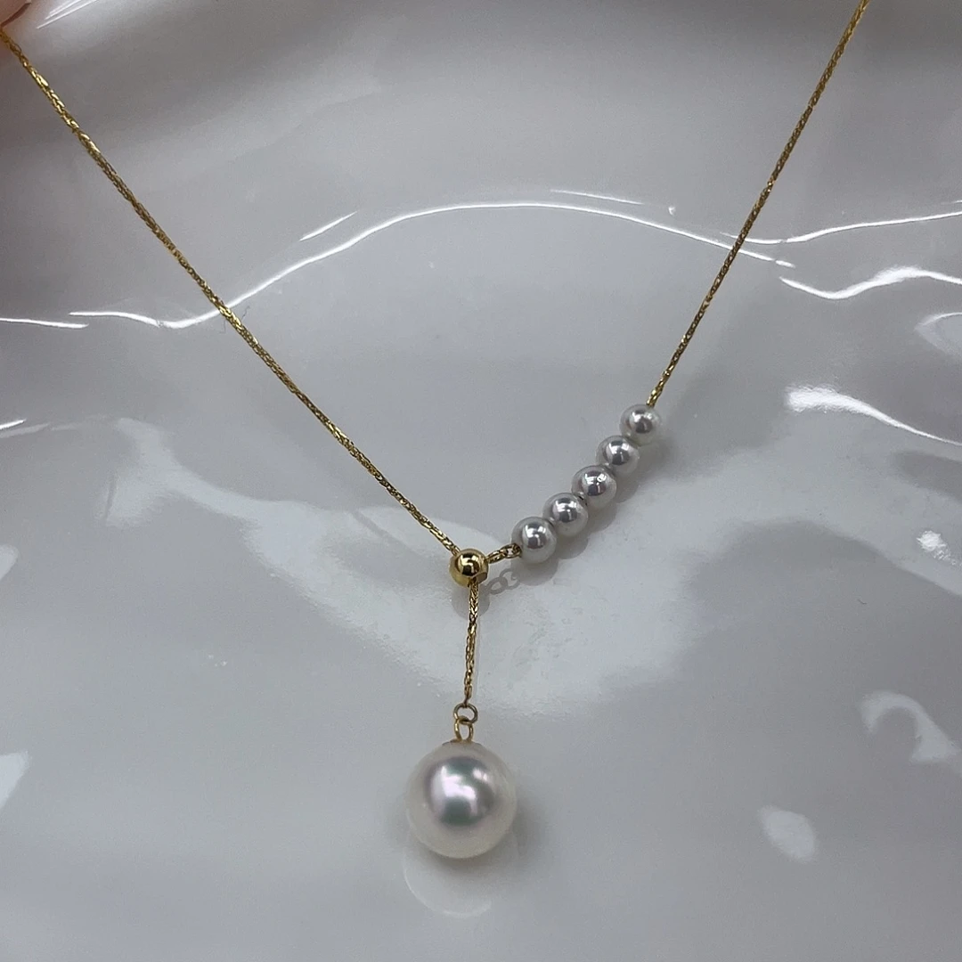 18K金镶嵌海水珍珠颈饰