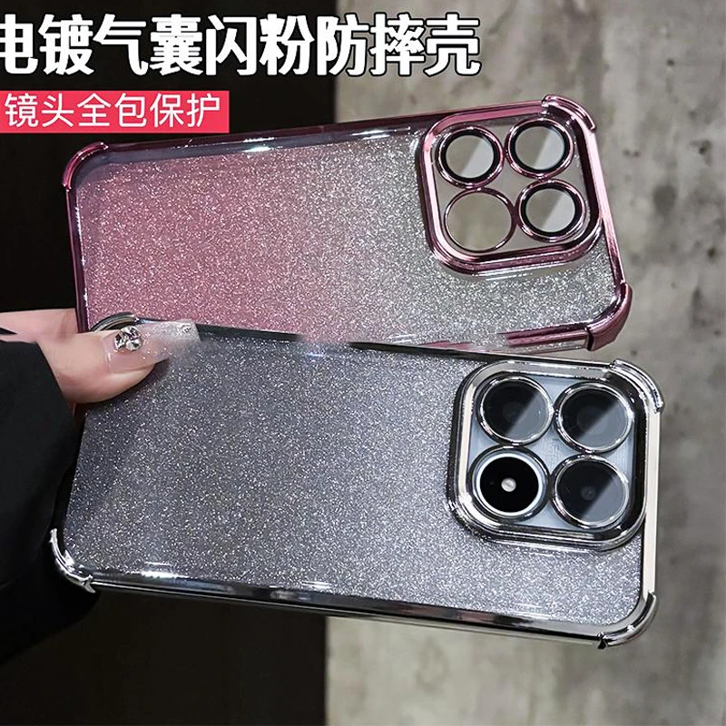 四角气囊防摔闪粉电镀适用小米17/pro/max手机壳镜头全包简约保护
