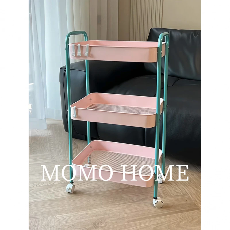 MOMO·家用小推车置物架落地式厨房收纳架可移动零食储物架带轮整