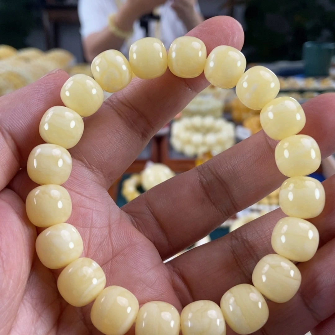 琥珀未镶嵌珠宝奇石12虎皮纹同料串21.98