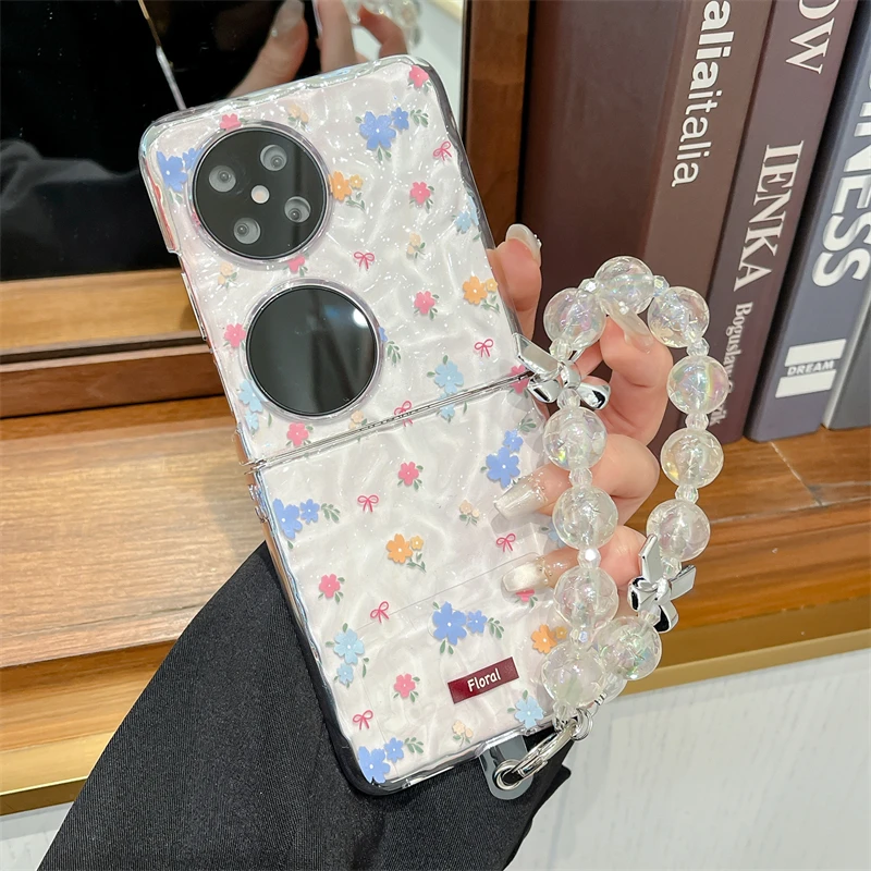 透明小碎花适用华为p50pocket手机壳pockets折叠pocket 2保护套