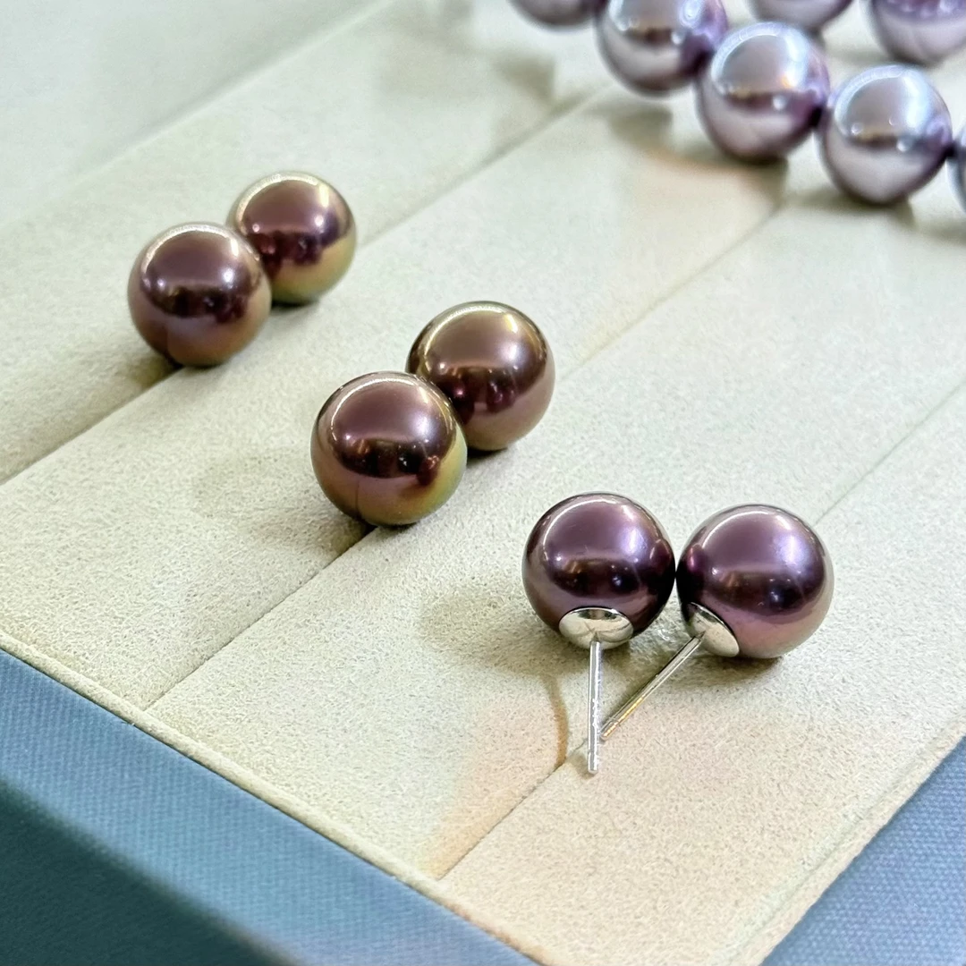 【小彤专属】【紫罗兰】天然淡水珍珠时尚百搭耳钉多样性发一RY81035