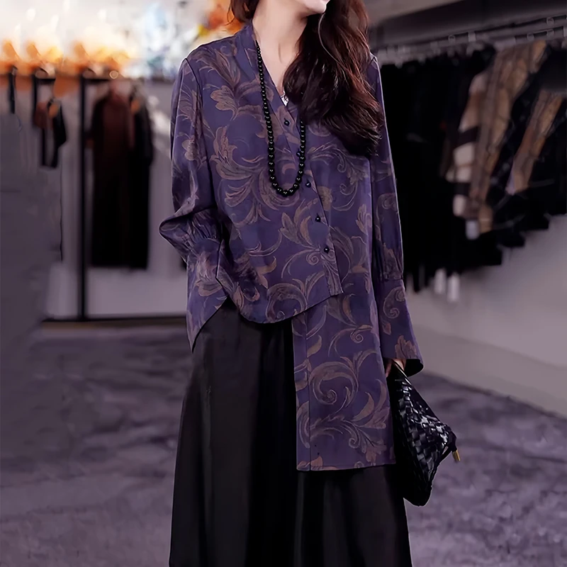 设计感减龄休闲套装女2025年早秋新款不规则衬衫显瘦半身裙两件套