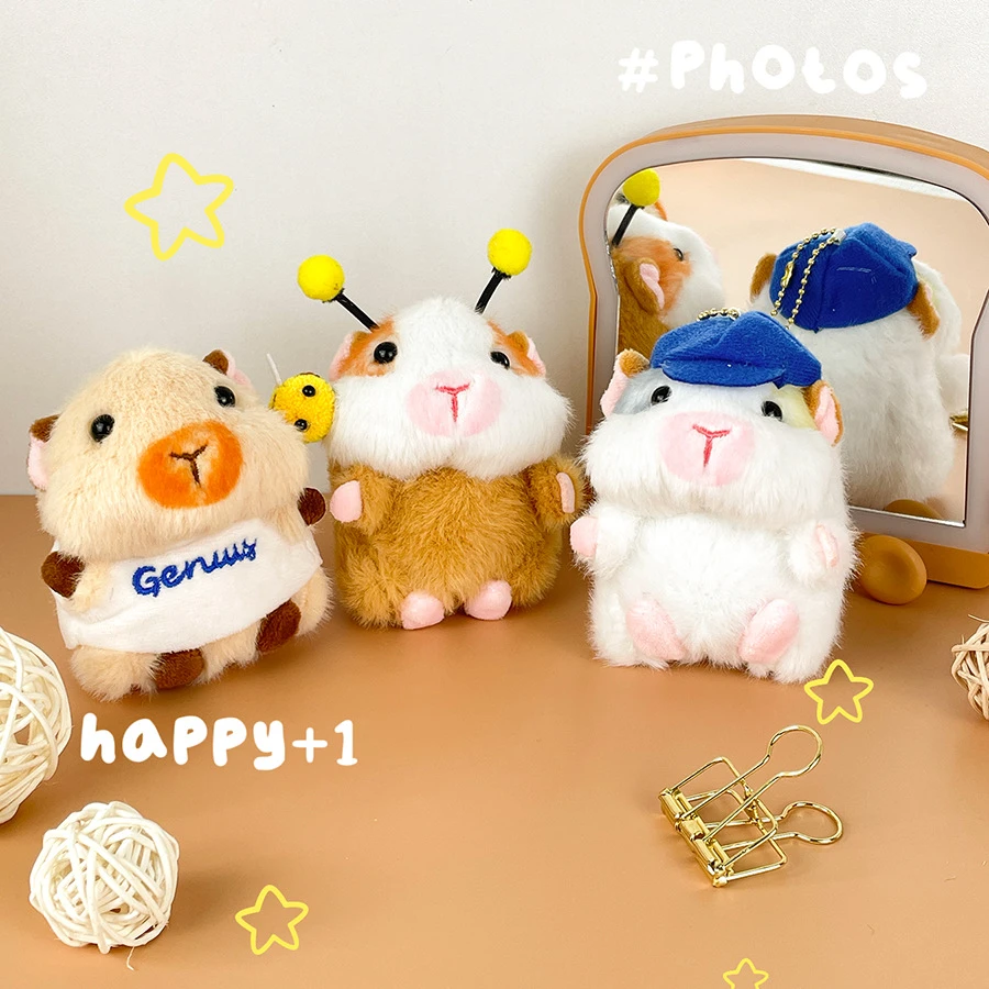 新款超级可爱萌荷兰猪小仓鼠小挂件毛绒公仔玩偶包包小挂饰钥匙链