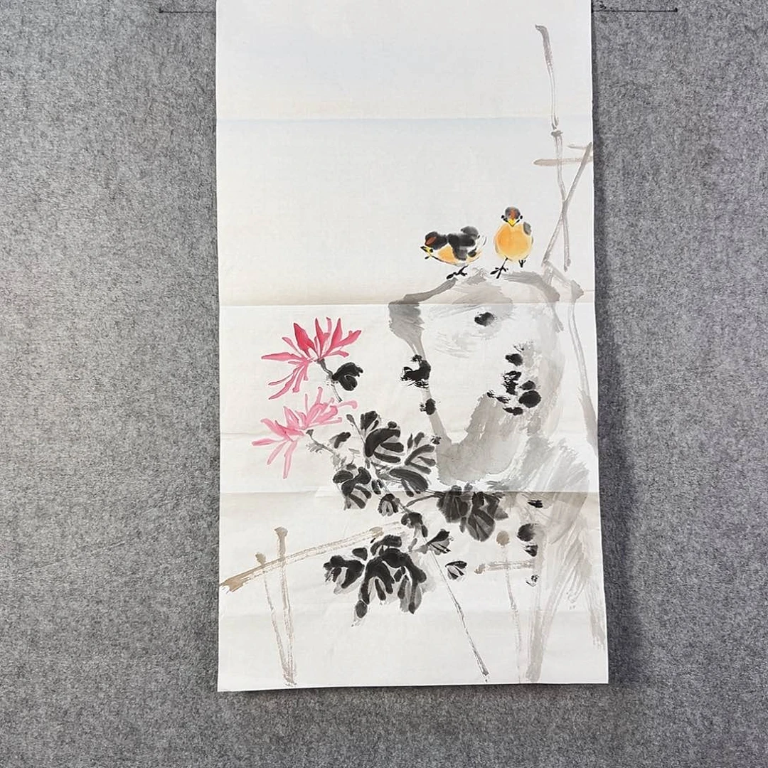 国画613 牡丹之花之叶的颜色与叶