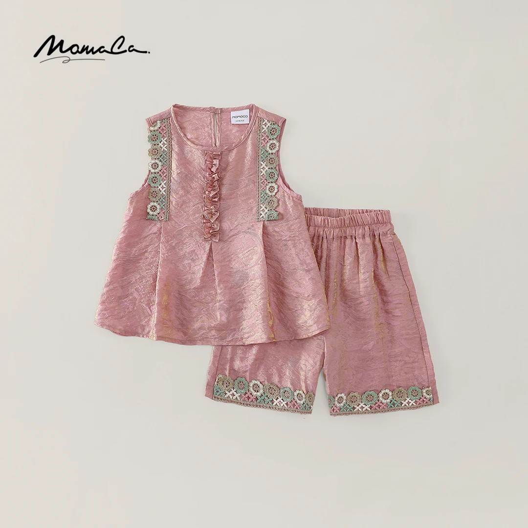 MOMOCO夏季新中式宽松国风提花时尚休闲百搭套装77630580182