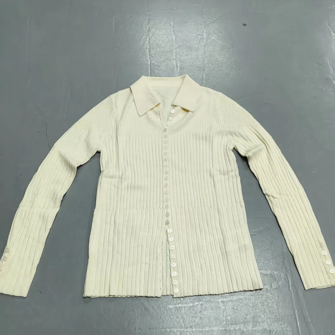 【南油玲姐】杏色长袖针织衫MY971