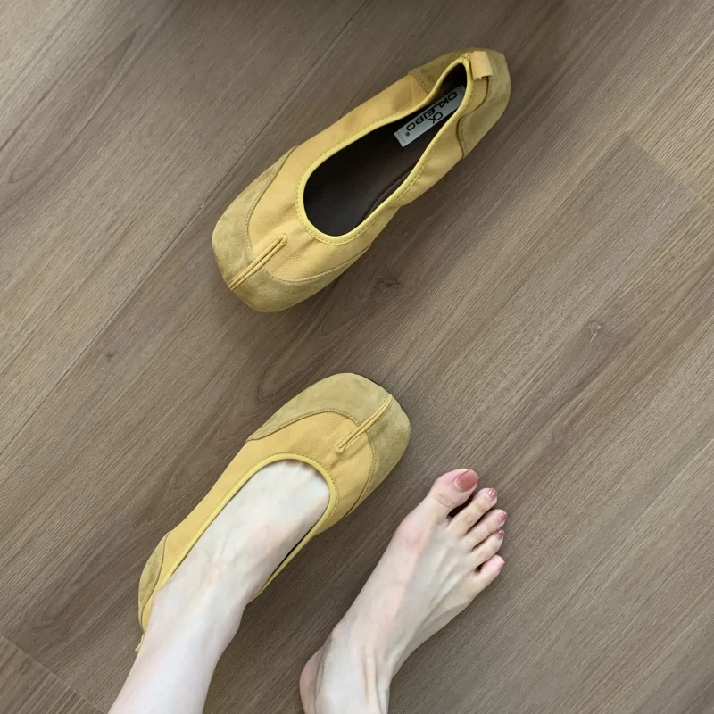 法式软平底软皮豆豆鞋女2025春秋新款不累脚奶奶鞋一脚蹬浅口单鞋