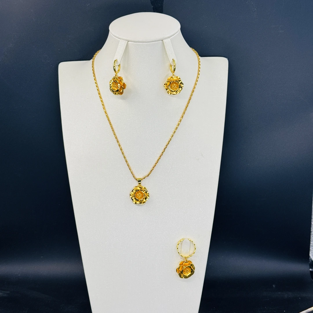 铜项链 TJ188 项链耳环戒指三件套百搭首饰