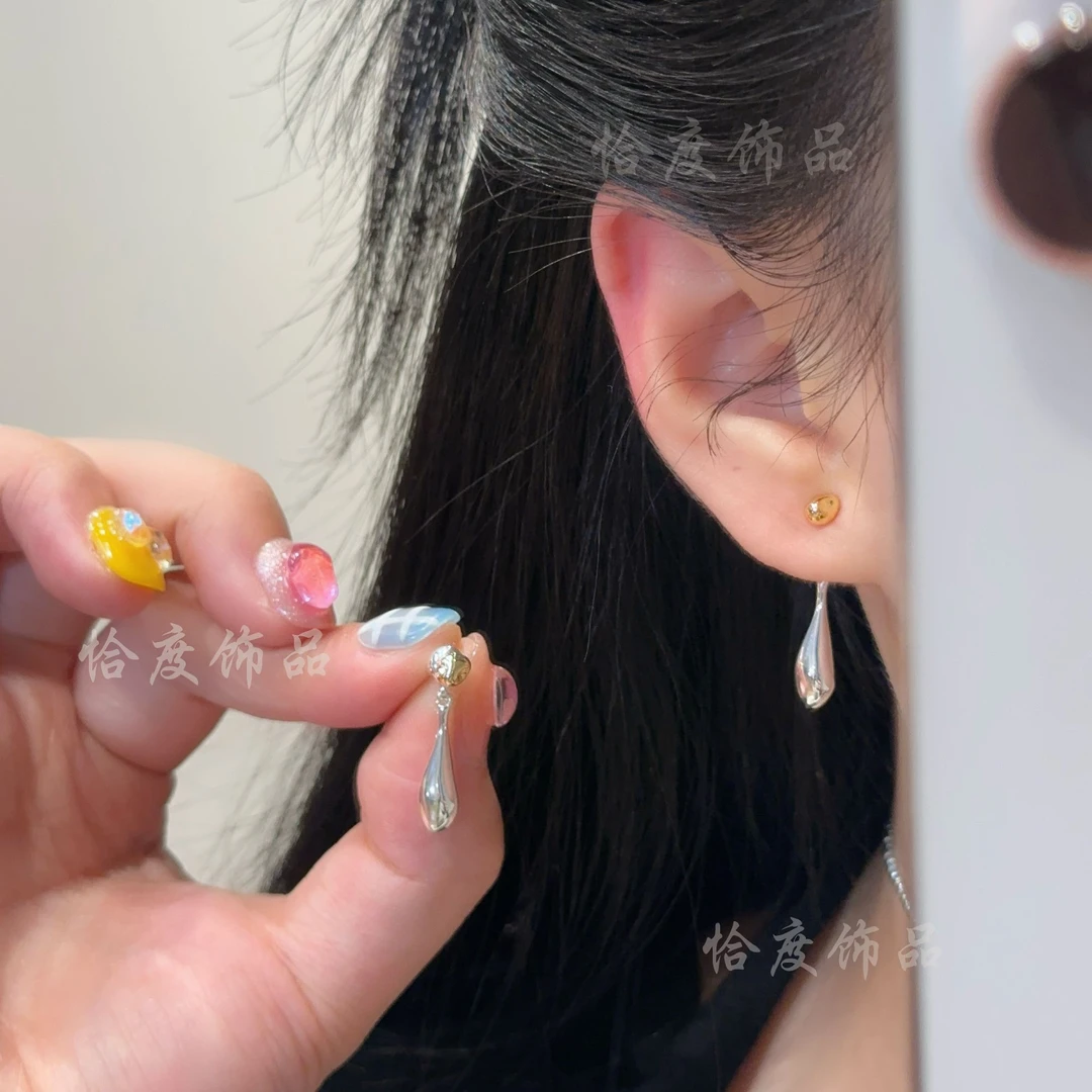 【恰度】夏日新款水滴耳钉轻奢简约复古耳坠