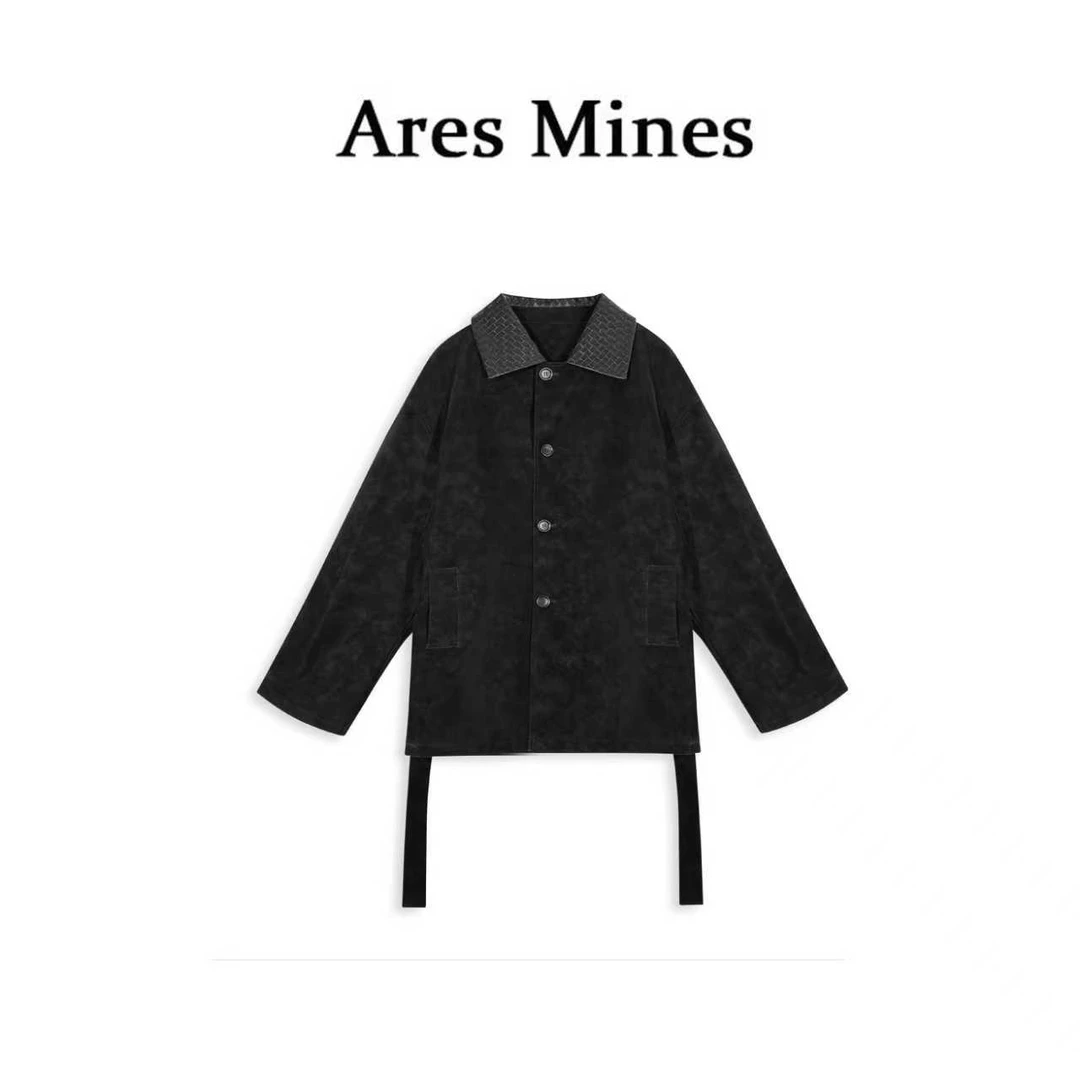 【盛朗熙Ares Mines】玄棕雅藏 撞色编织翻领灯芯绒夹棉夹克外套
