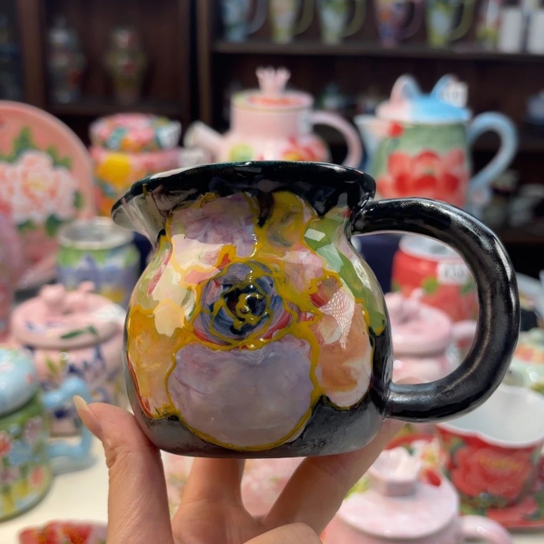 瓷片景德镇手绘高温釉下彩陶瓷茶具