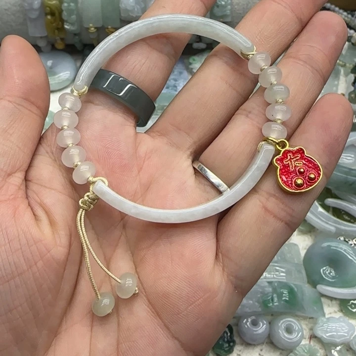 翡翠未镶嵌手链55-56圈口可带