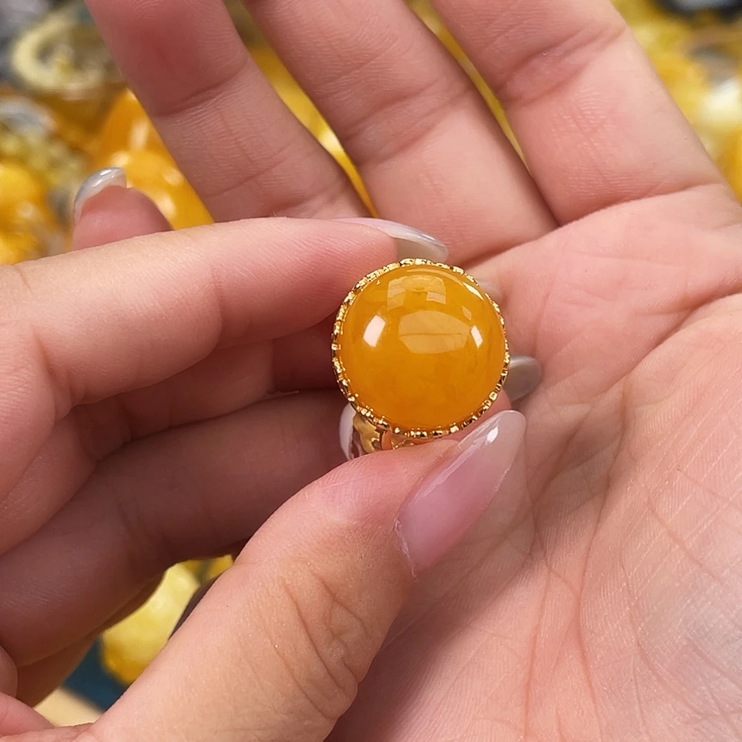 裸石琥珀银S925镶嵌多样性发其一h