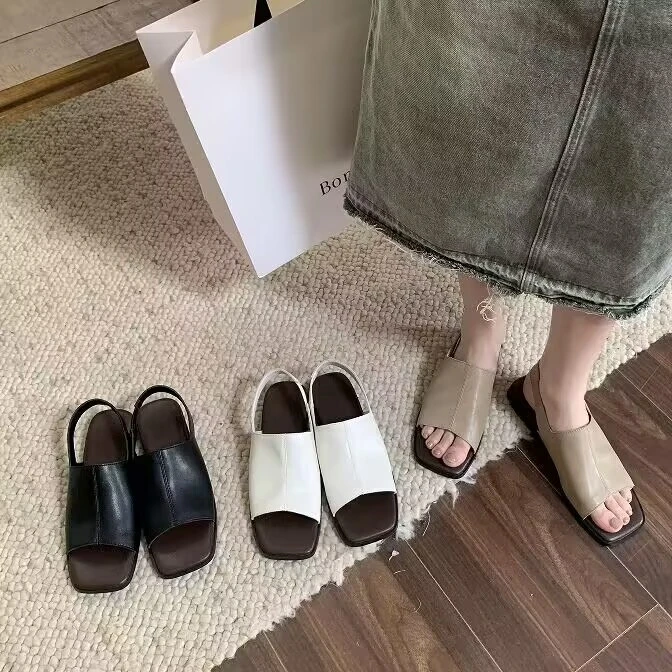 韩国时装凉鞋女2025新款夏季小众仙女复古法式软底平底罗马鞋子潮