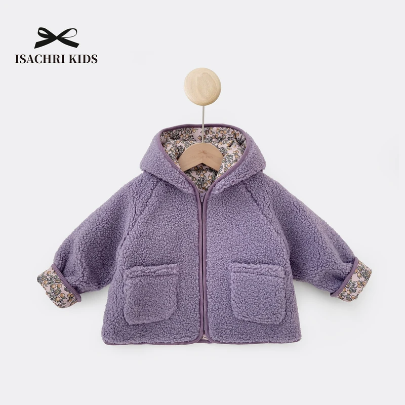 【6.18反季清】小羊羔 儿童冬装连帽加绒外套女童毛毛外套加厚IC697