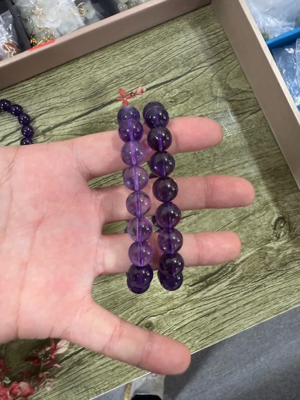 紫水晶卡11手串未镶嵌 多样性拍一发一