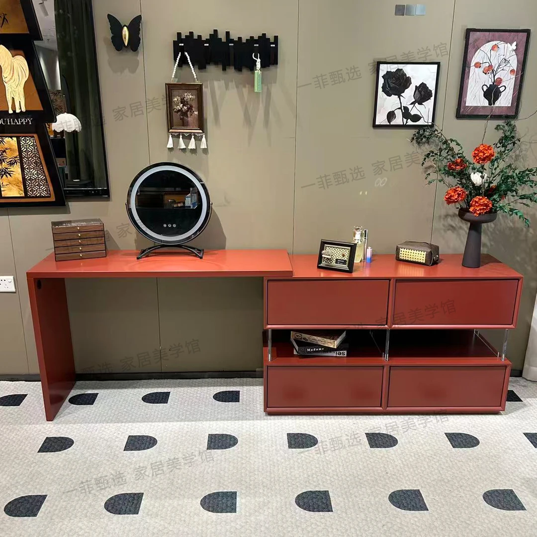 【铭木轩· 流光】流光梳妆台斗柜一体意式极简化妆桌主卧室现代轻奢