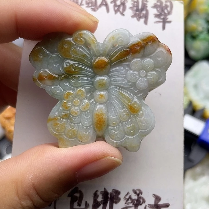 颈饰未镶嵌翡翠天然翡翠有纹裂