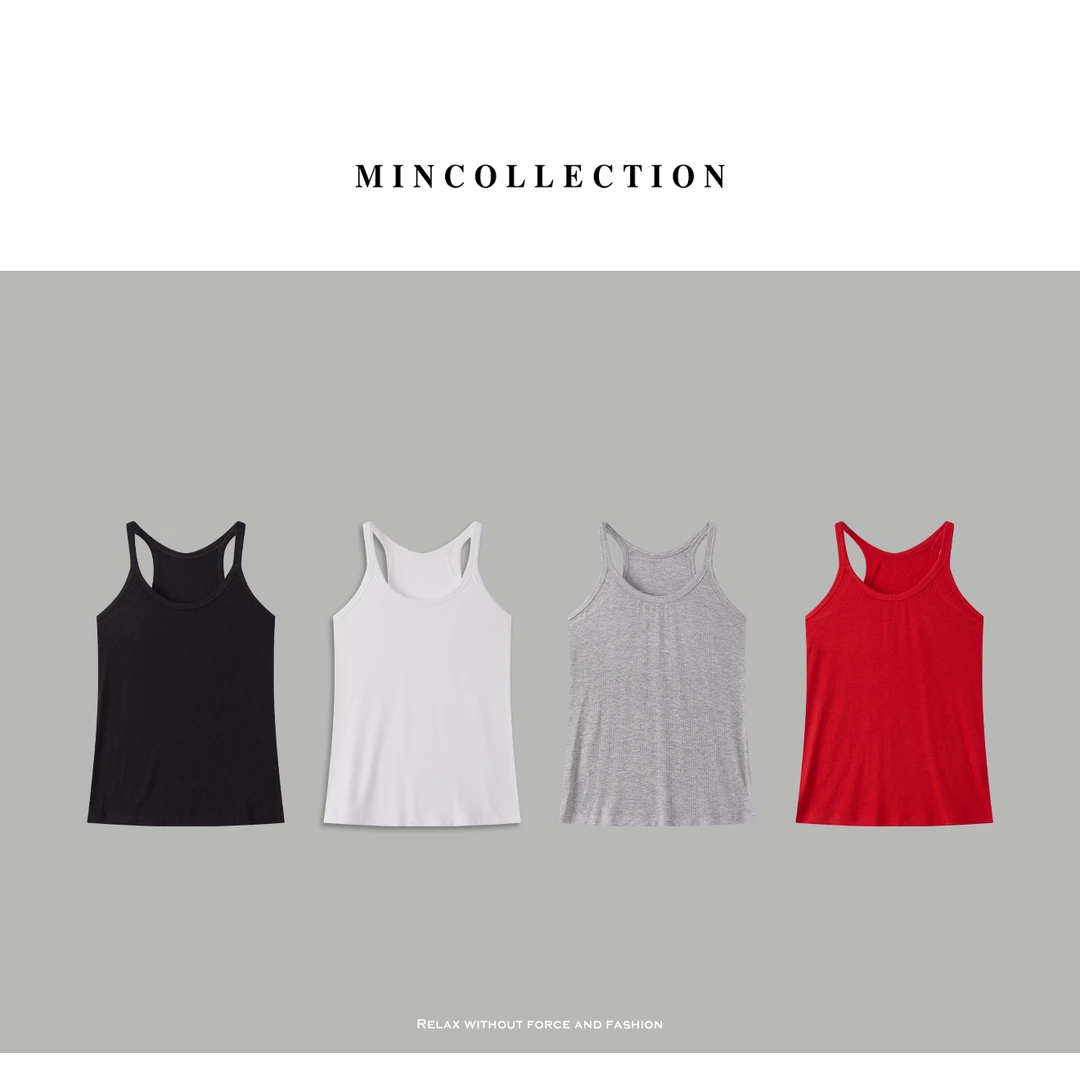 DE MincollectionU领吊带/基础百搭螺纹棉舒适简约内搭吊带55419