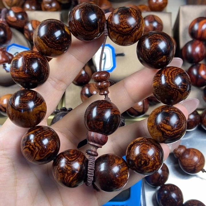 黄花梨/降香黄檀手串/手链绿**山