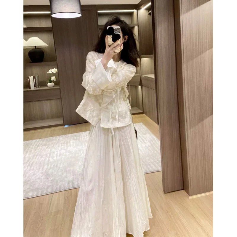 新中式女装国风套装女2025春季新款高级感轻奢复古盘扣上衣半身裙