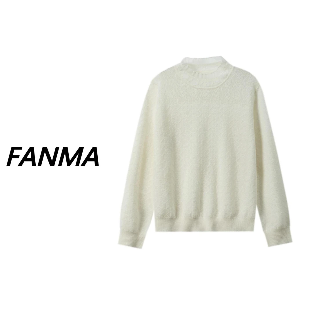 #宫廷风#欧根纱镂空设计羊毛衫 女士百搭长袖针织衫 F208-2561