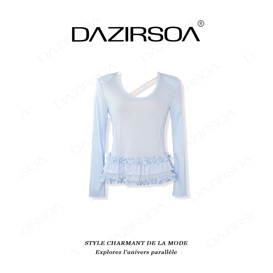 DAZIRSOA/达姿“量感层次”时尚百搭个性花边洋气上衣 X626