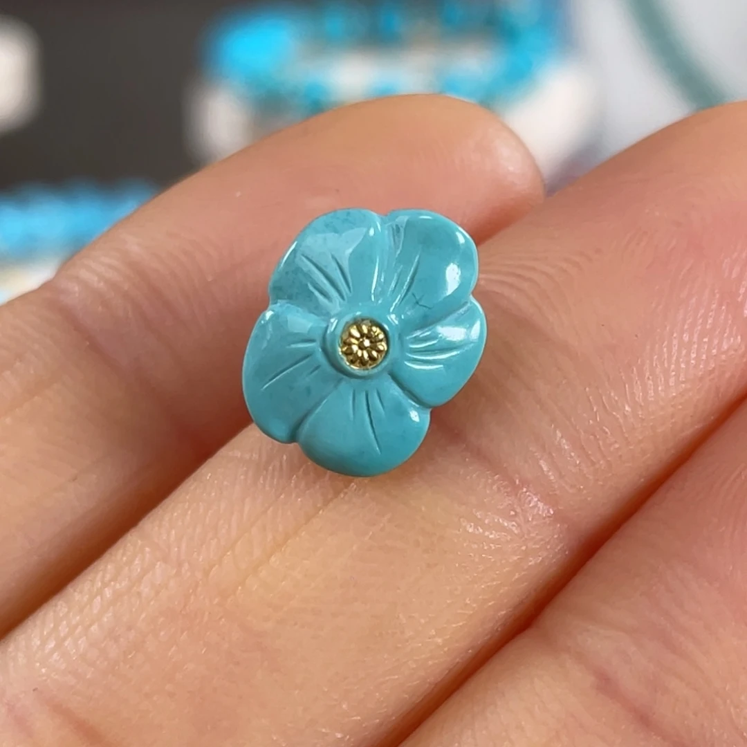 绿松石未镶嵌套链高瓷花花