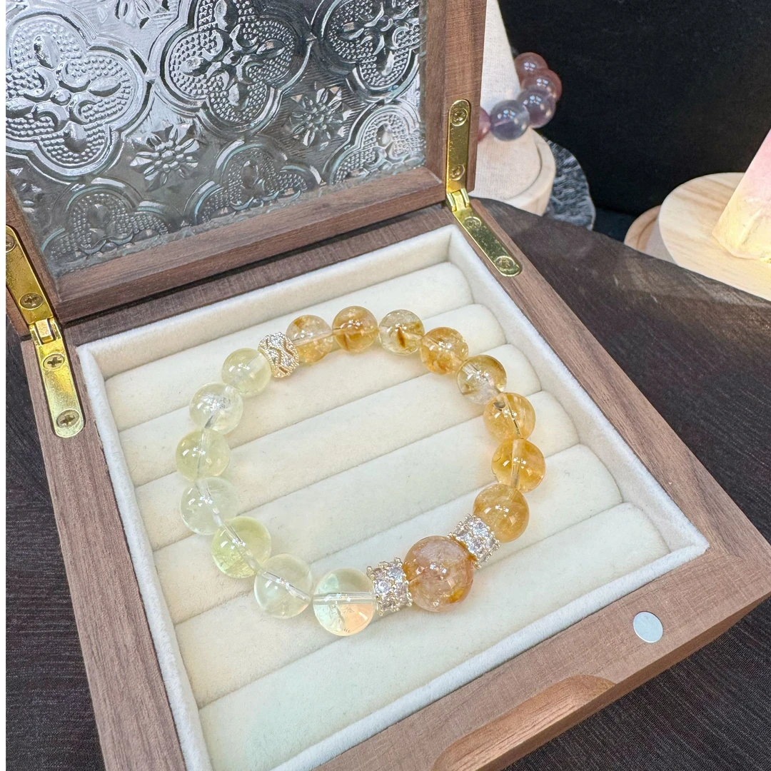 【黄塔晶➕柠檬晶】天然水晶手串原创小众设计H27
