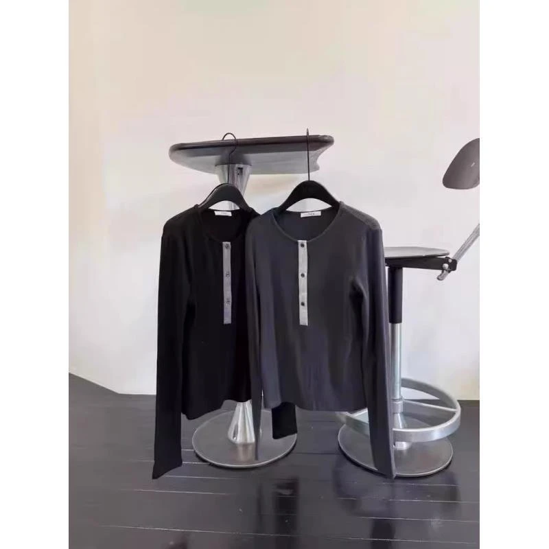 在仓！现！泡菜正品 tug 秋冬款 拼色亨利领 显瘦打底衫长袖女