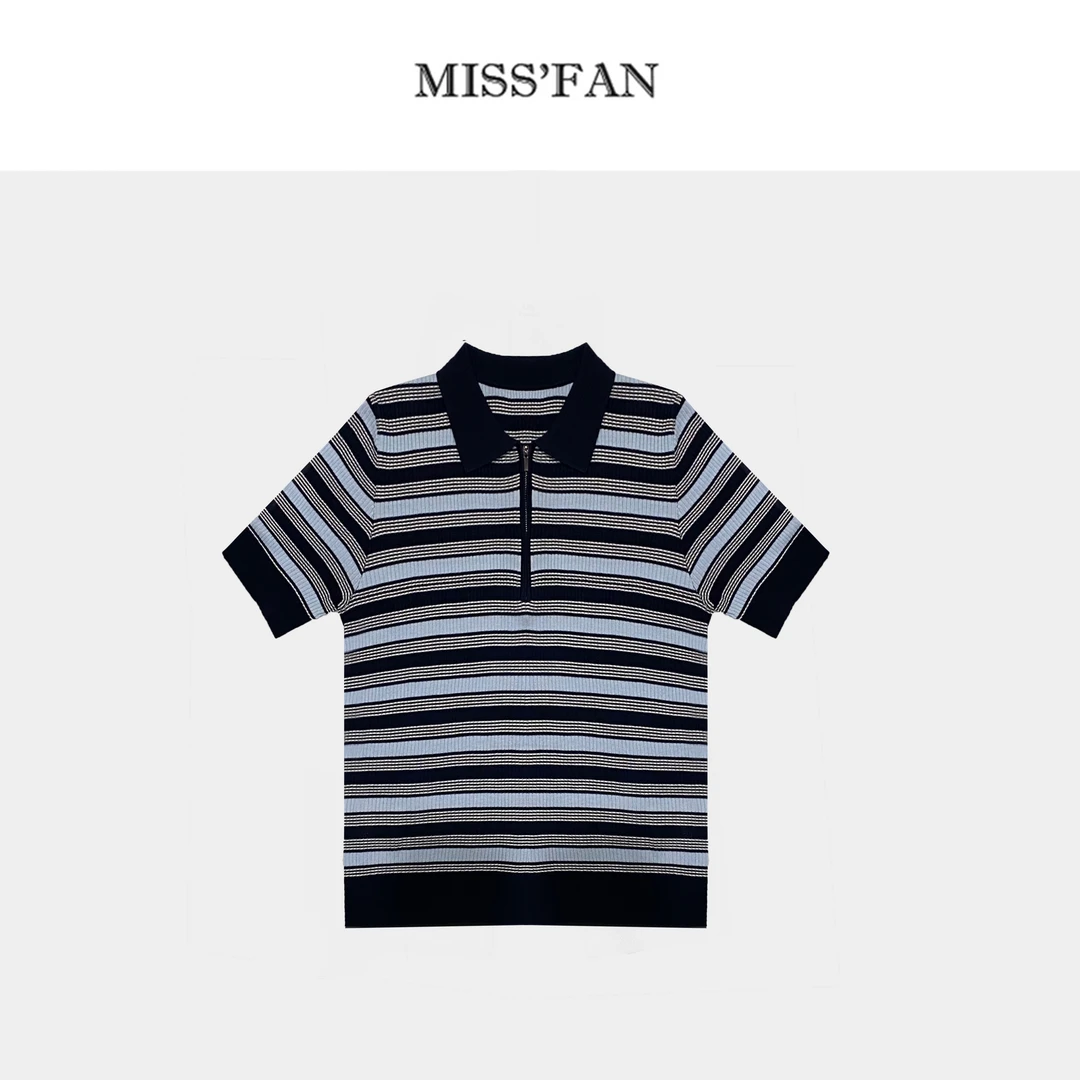 「夏日海盐」 复古撞色polo领 莱赛尔面料