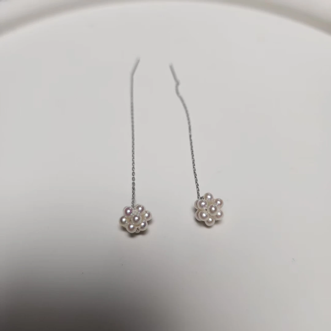 淡水珍珠S925银镶嵌女王耳坠