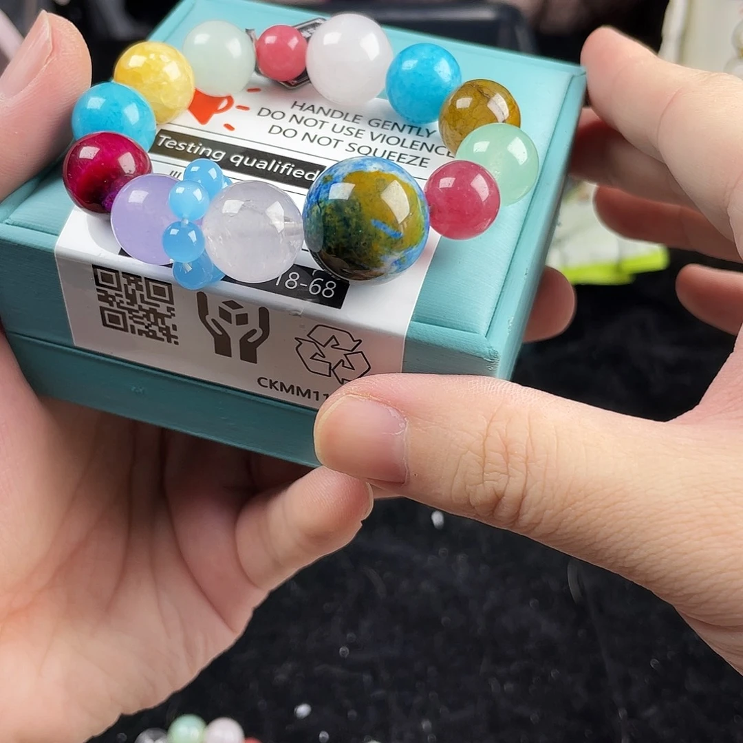 手串水晶银S925镀金镶嵌