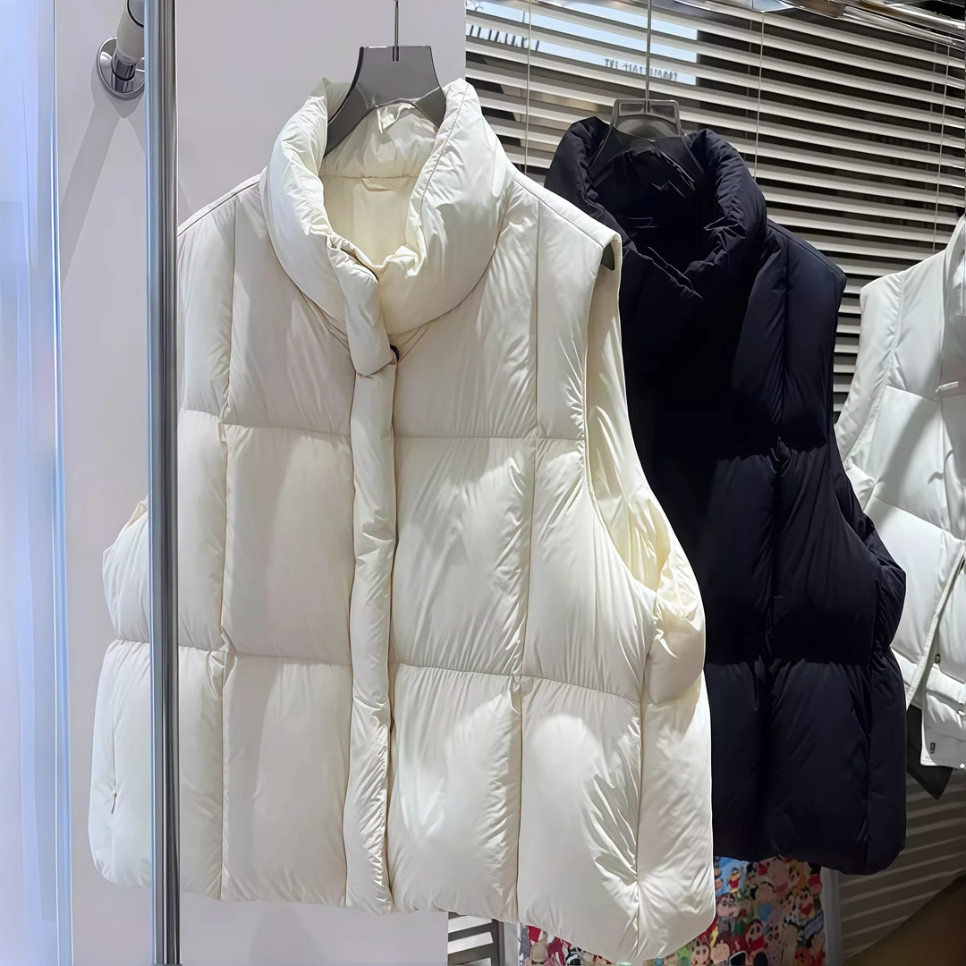 大码胖mm立领棉服马甲女秋冬新款韩版泡芙感宽松马夹坎肩外套615