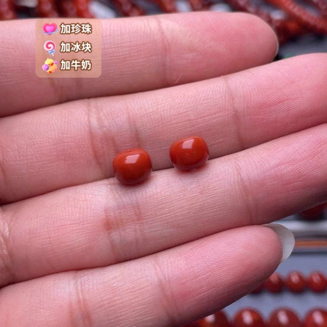 大***o南红玛瑙未镶嵌配珠8mm瓦西锦红老型单珠