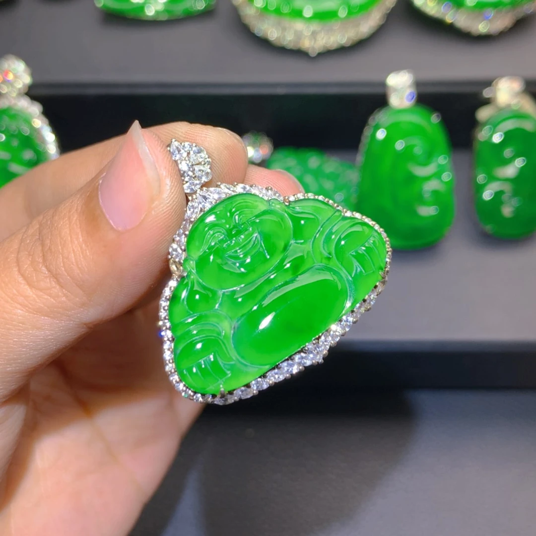 【闪购商品】吊坠(不含链)银S925镶嵌翡翠
