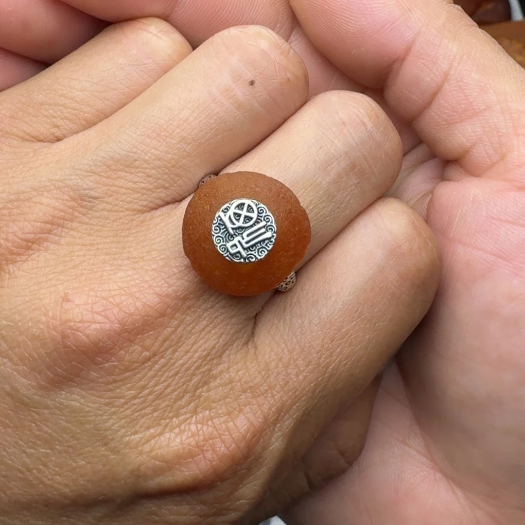 银S925镶嵌蜜蜡珠宝奇石天然蜜蜡海飘戒指