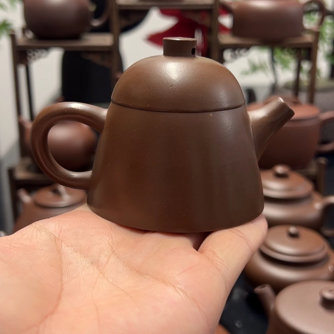 茶壶紫砂瑕疵紫泥古钟100cc