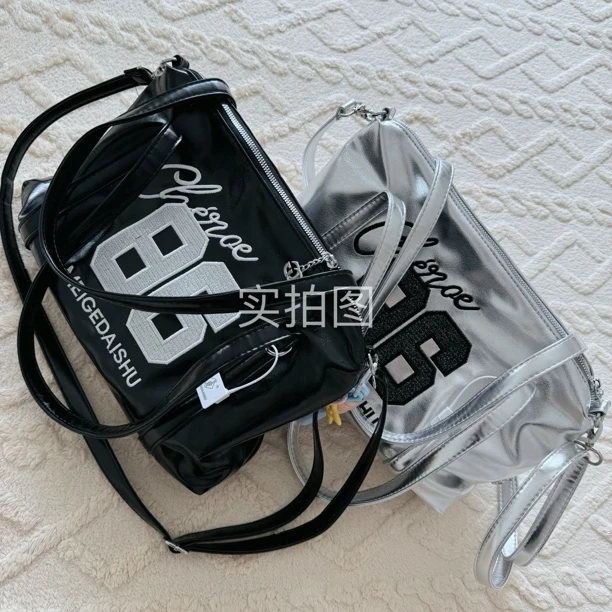 【薇语】美式复古运动休闲单肩斜挎2025通勤新款大容量托特包