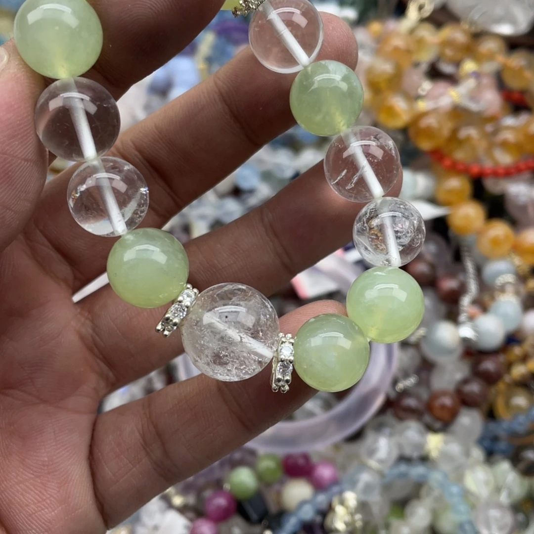 银S925镶嵌手链烟晶