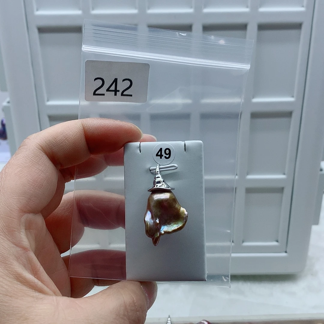 合金吊坠(不含链)淡水珍珠