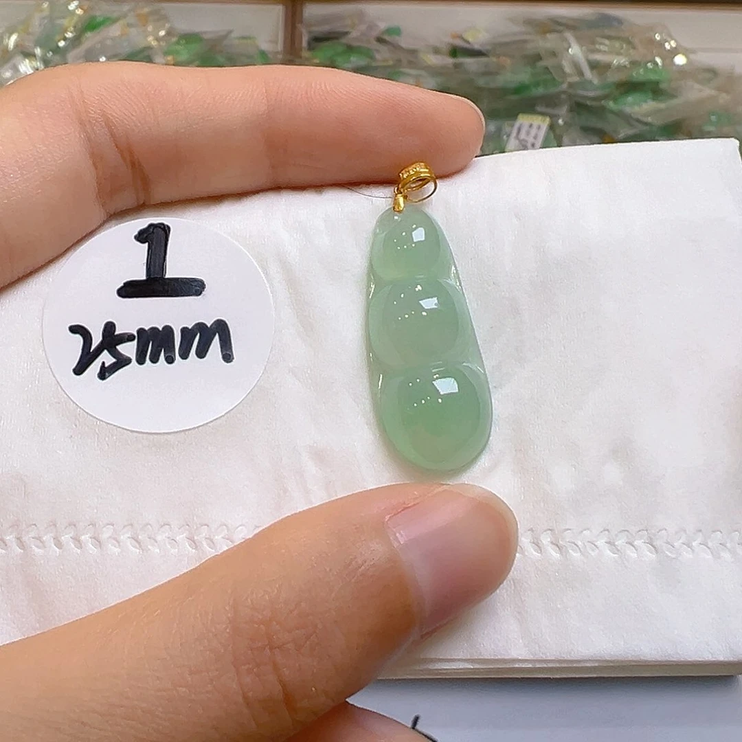 翡翠18K金镶嵌吊坠(不含链)翡翠