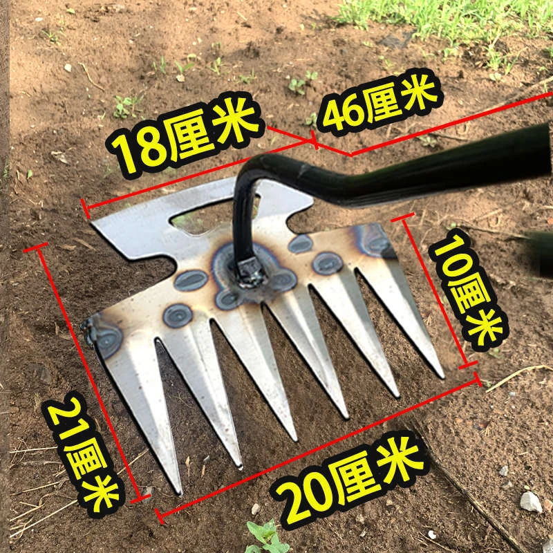 两用尖锄六锰钢锯片锄草除草锄头工具铲新款钢农用耙子松土加厚齿