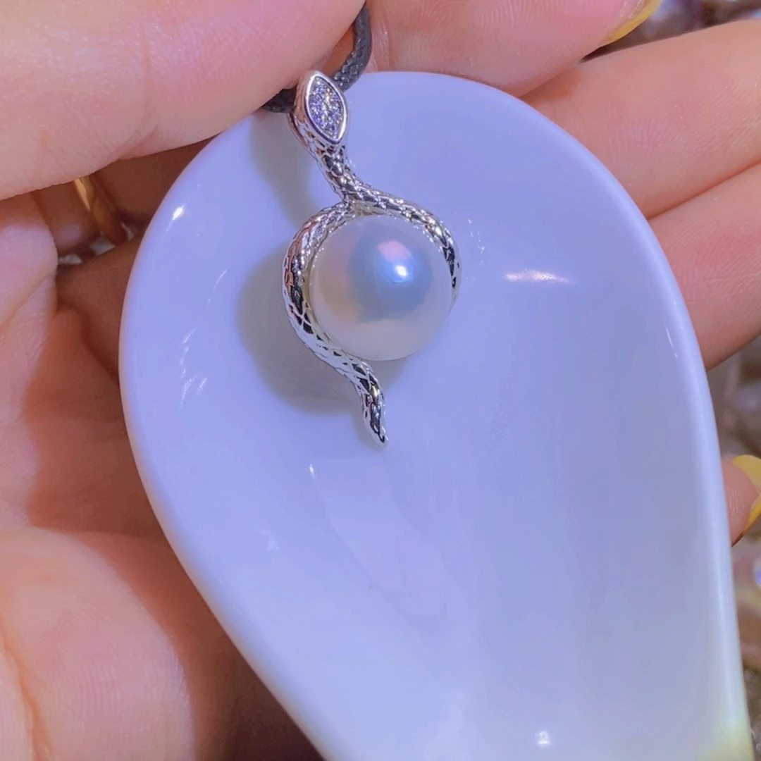 银S925镶嵌淡水珍珠微瑕