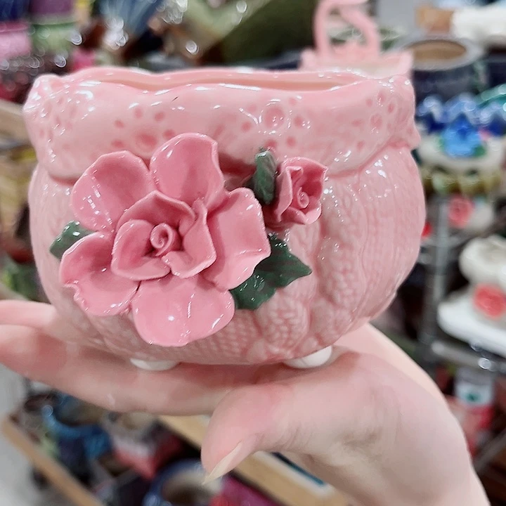 有孔.凑单10元陶瓷花盆发货！